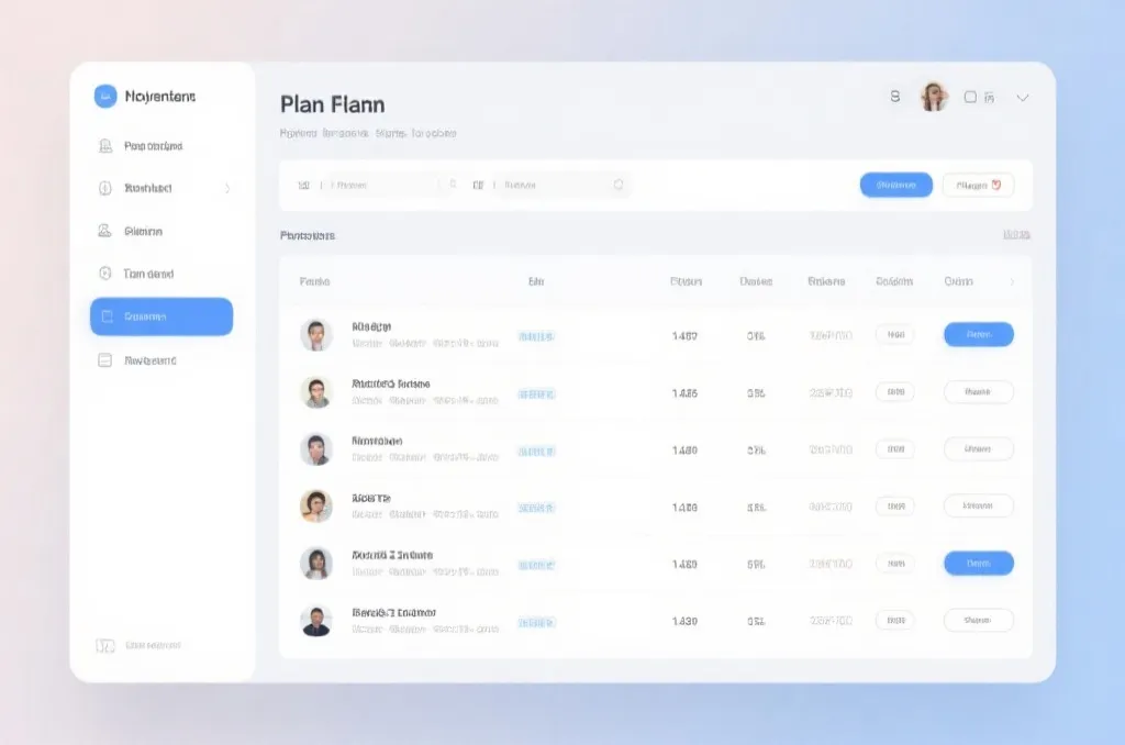 计划信息页面布局示意图